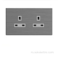 Крышка из нержавеющей стали 2Gang Wall Socket Сертификация CB